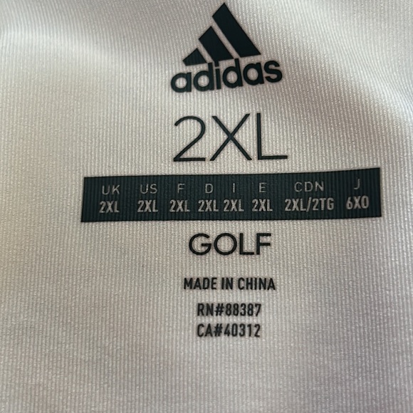 Adidas Golf polo shirt.  Size 2XL. Gray and white stripe. - Picture 7 of 9